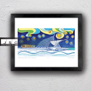 MAM Under Starry Aurora Borealis Milwaukee Art Museum Art Print by James Steeno