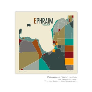 Ephraim, Wisconsin Art Map Print (Door County) by James Steeno