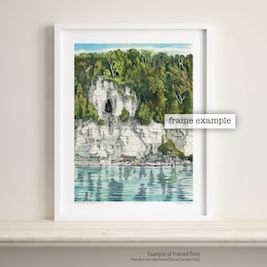 Ellison Bluff Door County Wisconsin Watercolor Art Print by James Steeno