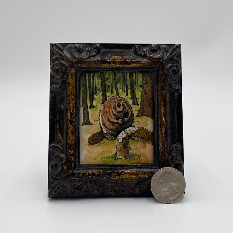 Beaver Art Painting - Etsy UK
