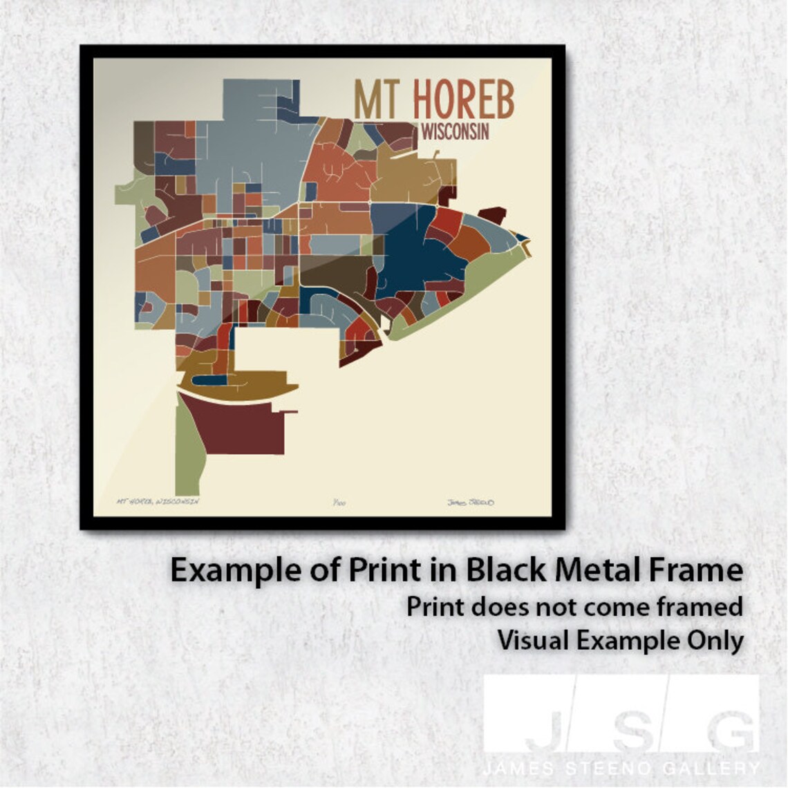 Mt Horeb Wisconsin Art Map Print dane County Mount Horeb by Etsy