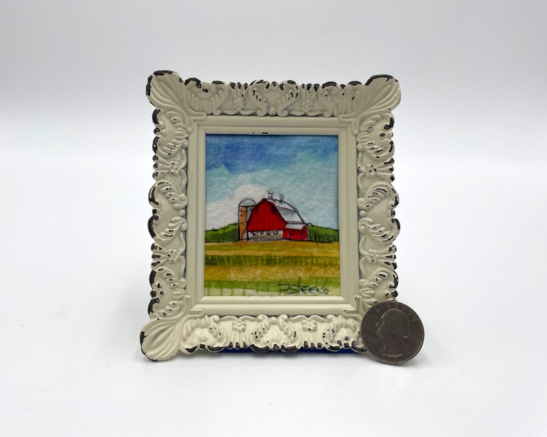 Red Barn Framed Miniature Watercolor Art Print by James Steeno Etsy