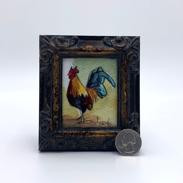Rooster Framed Art Etsy