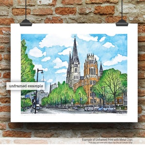 Marquette University Wisconsin Avenue Milwaukee Wisconsin Watercolor Art Print by James Steeno (Milwaukee County)