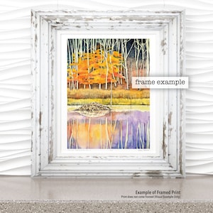 Forest Reflection No. 2 Watercolor Art Print by James Steeno (Tree Art, Woodland Art, Forest Art, Birch Trees)