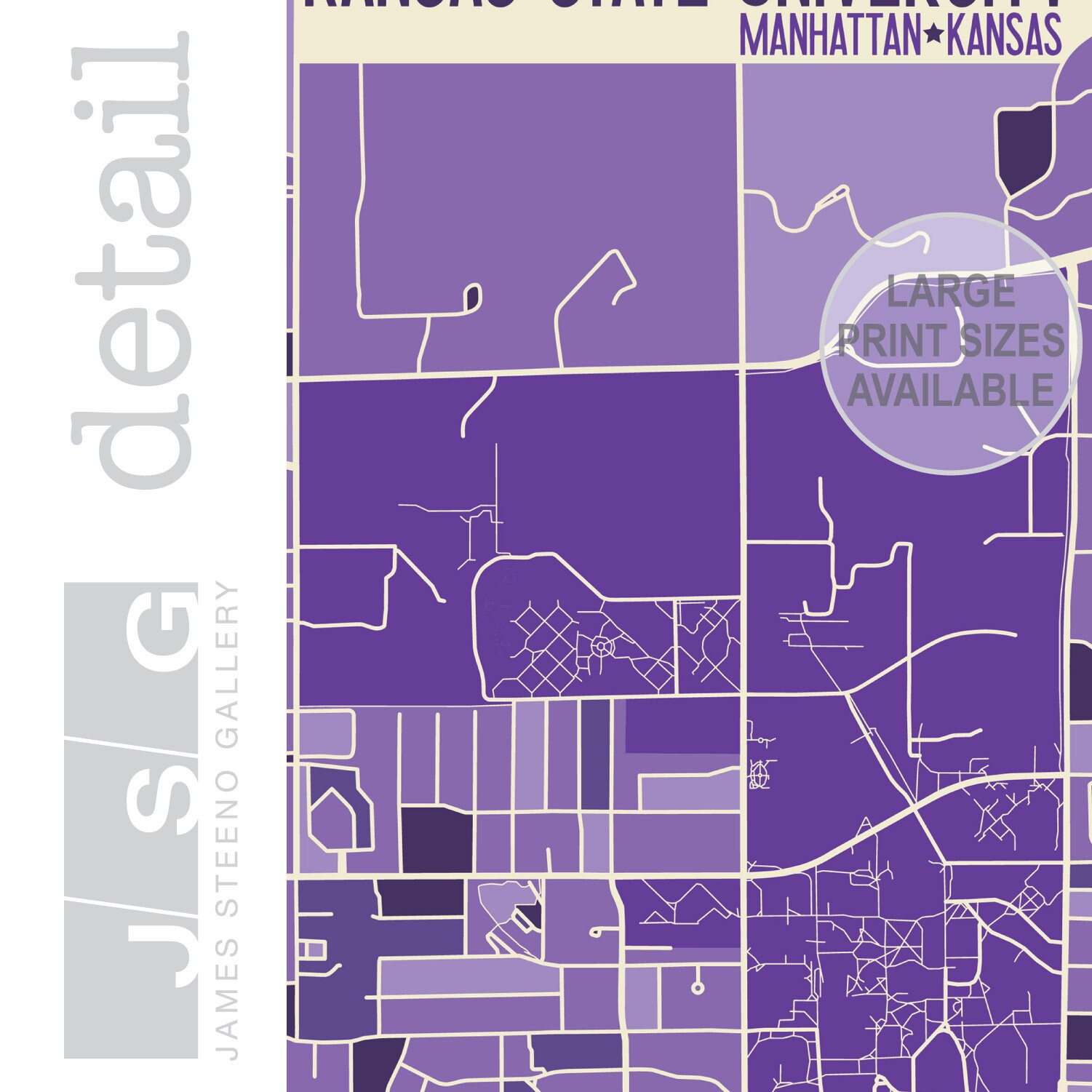 Kansas State University Manhattan Kansas Campus Art Map | Etsy