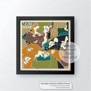 Mercer, Wisconsin Art Map Print by James Steeno (Iron County)