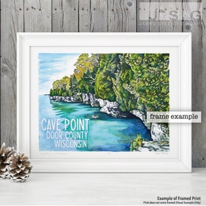 Cave Point County Park– Sturgeon Bay, Door County, Wisconsin Watercolor Art Print by James Steeno (Rock Formation)