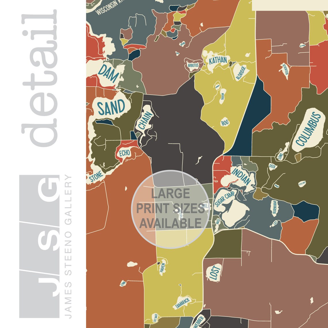 Sugar Camp Wisconsin Art Map Print Oneida County Sugar Camp Etsy