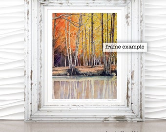 Forest Reflection No. 1 Watercolor Art Print by James Steeno (Tree Art, Woodland Art, Forest Art, Birch Trees)