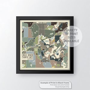 Eagle River Chain of Lakes, Wisconsin Art Map Print (Vilas County) by James Steeno