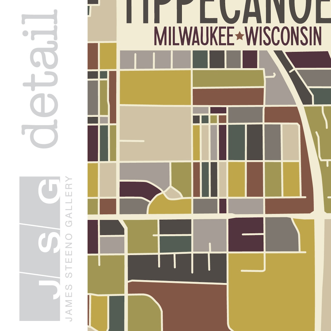 Tippecanoe Neighborhood Milwaukee Wisconsin Art Map Print Etsy