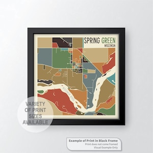 Impression de carte artistique Spring Green, Wisconsin (comté de Sauk) par James Steino