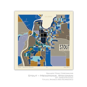 Stout - Menamonie, Wisconsin Universitätscampus Kunstdruck von James Steeno (Dunn County)