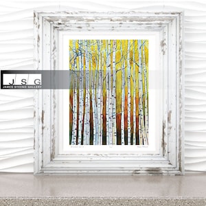 Birches No. 3 Watercolor Art Print by James Steeno (Birch Trees)