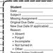 Editable Simple Missing Work Slip Template | Student Accountability ...