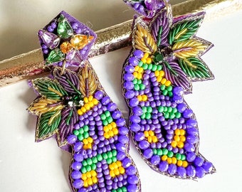 Mardi Gras Masquerade Beautiful Beaded Earrings