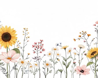 Sunflower Wildflower Digital Art, Mug/Tumbler Design (Digital Download)