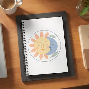 Sun and Moon Celestial T-Shirt Design: High-Resolution PNG Clipart