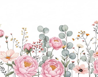 Pink Peony Watercolor Floral Design, Mug and Tumbler (Digital Download)