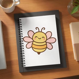 Cute Bee T-Shirt Design, Digital PNG Clipart, 5000x5000, Honey Bee Graphic, Kawaii Bee Art, Printable Bee Image for Shirts
