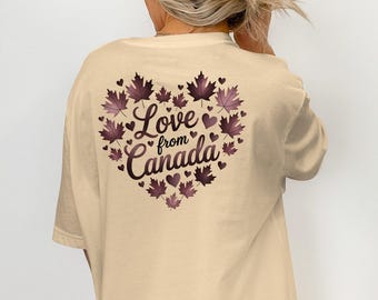 Canada Love Heart PNG: Maple Leaf Digital File (300 dpi)