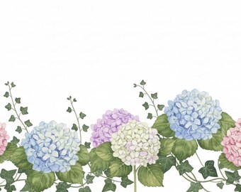 Watercolor Hydrangea Clipart, Floral Mug and Tumbler Design (Digital Download)