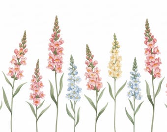 Watercolor Snapdragons PNG, Mug Tumbler Design (Digital Download)