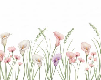 Calla Lily Floral Mug Design, Tumbler Wrap (Digital Download)
