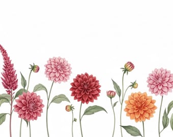 Watercolor Dahlia Flower Mug Design, Floral Tumbler (Digital Download)