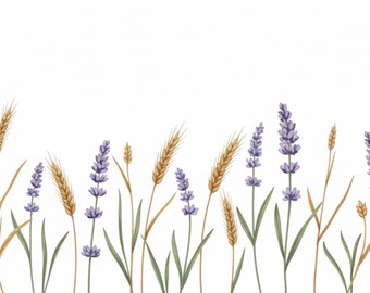 Lavender and Wheat Sublimation Design, Rustic Charm (Digital Download)