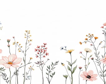 Watercolor Wildflower PNG, Mug Tumbler Design (Digital Download)