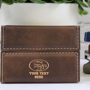 Personalized NFL Teams Card Holder, Vegan Leather Card Holder, NFL Teams Gift, Leatherette Card Holder, Football Fans Gift, Custom NFL Gifts