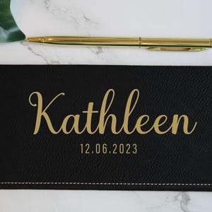 Custom Leatherette Checkbook Cover, Personalized Checkbook Wallet, Under 25 Gifts, Vegan Leather Checkbook Cover, Custom Checkbook Organizer