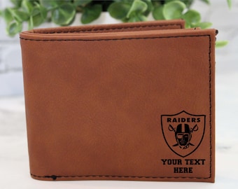 Custom NFL Teams Vegan Leather Wallet, Personalized Leatherette Wallet, Football Lovers Gift, Dad Gift Wallet, Personalized NFL Wallet