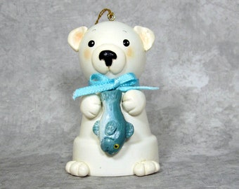 Polar Bear Flowerpot Bell Ornament