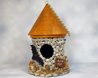 Halloween Mini Birdhouse With Bats