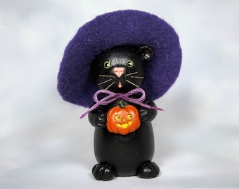 Halloween Witch Kitty Ornament