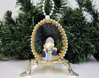 Santa Claus with Doll Egg Ornament