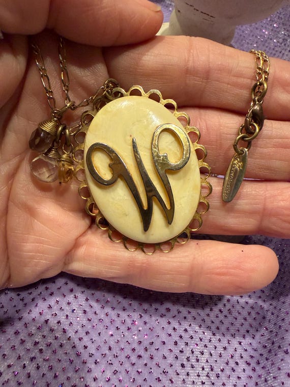 vintage initial necklace - image 1