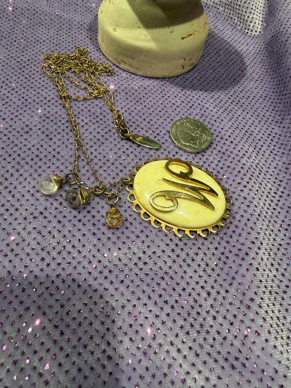 vintage initial necklace - image 7