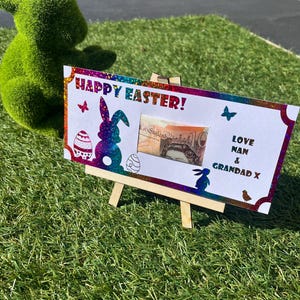 Personalisiertes Osterticket, personalisiertes Folienticket, benutzerdefinierte Gutschein, Überraschungsgeschenkticket, Golden Ticket, Eiersuche, Geschenkkarte, Ostern