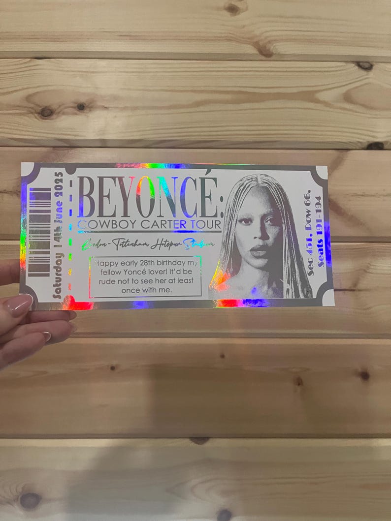 Personalised Foil Concert Ticket: Custom Event Gift / Any event image 14