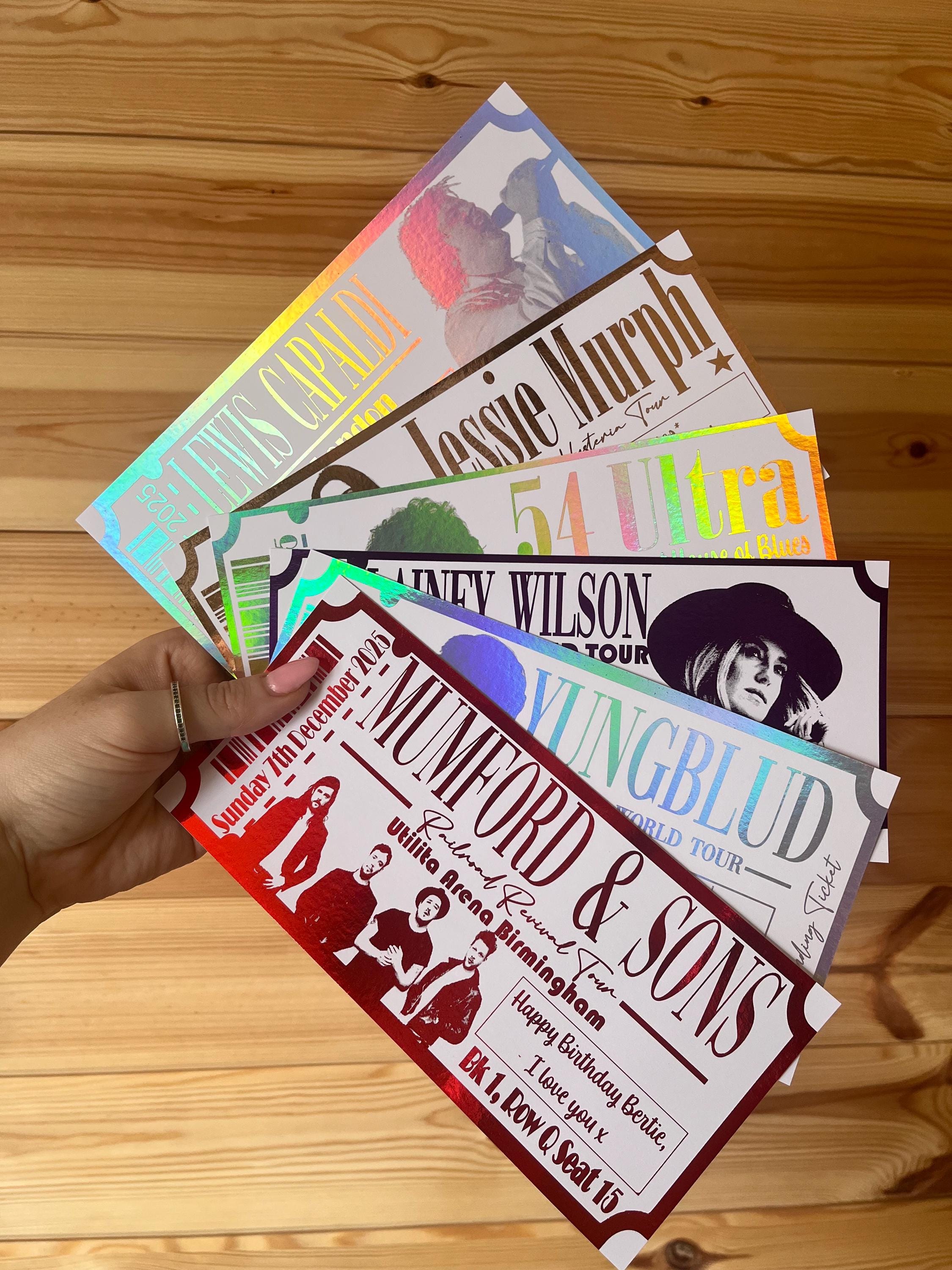 Entrada de concierto Foil, Entrada de teatro Foil, Regalo personalizado, Entrada de espectáculo, Regalo sorpresa, Teatro musical, Entrada, Entrada de regalo, Concierto