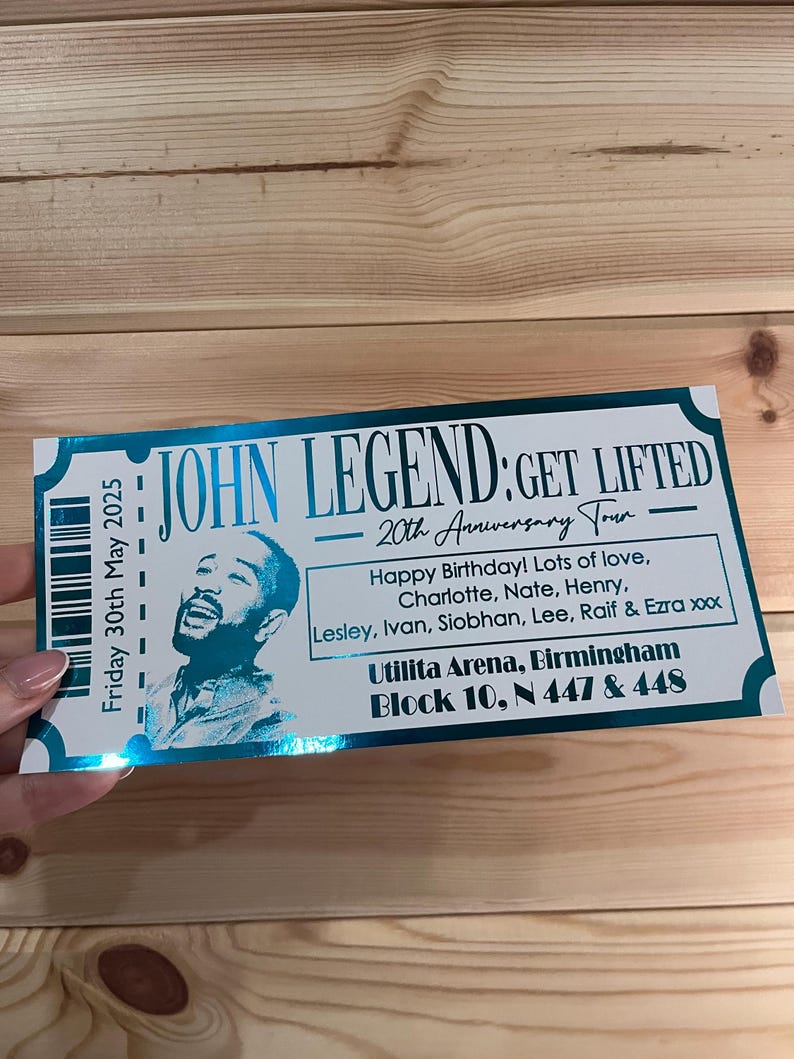 Personalised Foil Concert Ticket: Custom Event Gift / Any event image 4