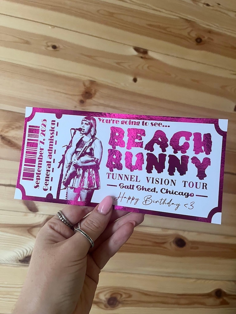 Personalised Foil Concert Ticket: Custom Event Gift / Any event image 19