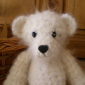 Classic Ivory Color Teddy Bear Amigurumi Art Toy image 1