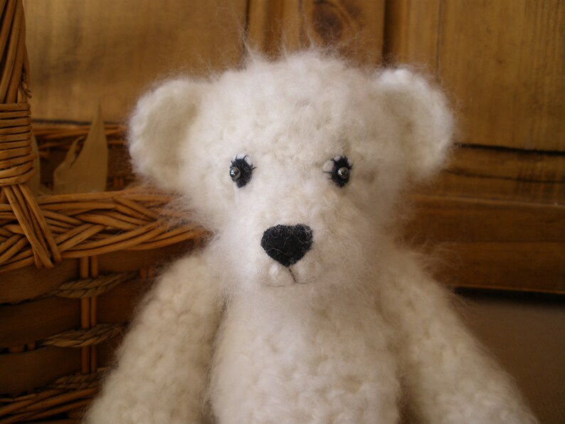 Classic Ivory Color Teddy Bear Amigurumi Art Toy image 1