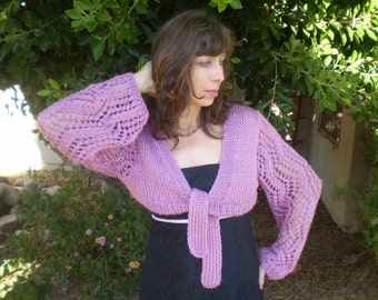 SALE Pink Tea Rose Shrug  Bolero, Women Jacket