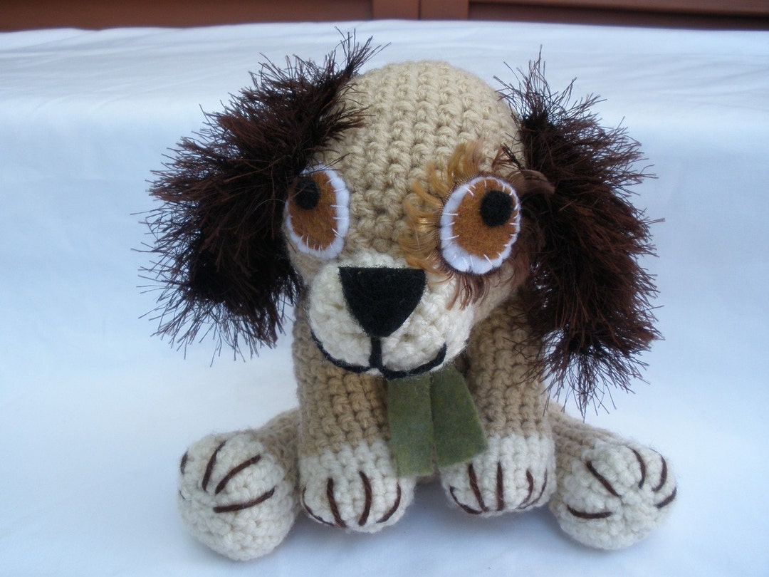 Baby Toy Puppy Beige With Brown Years Crocheted Art Toy Etsy UK
